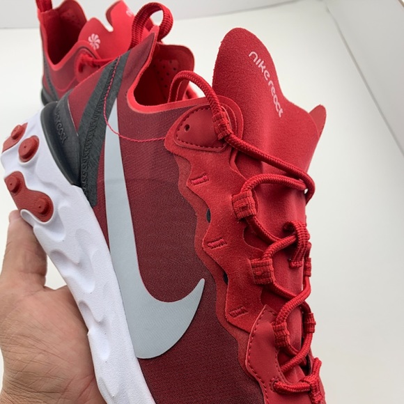 Nike React Element 55 Gym Red Men’s Size 10.5 New - Picture 8 of 13